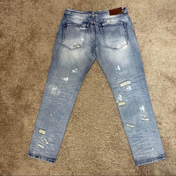 Denim House Ripped light-fading blue jeans - Picture 9 of 11